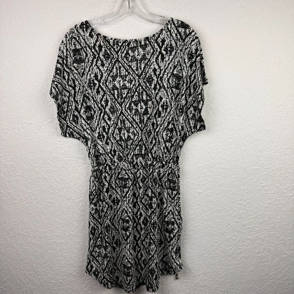 Saint Tropez West Dress Womens Medium Black White Blouson Short Sleeve - Picture 3 of 11